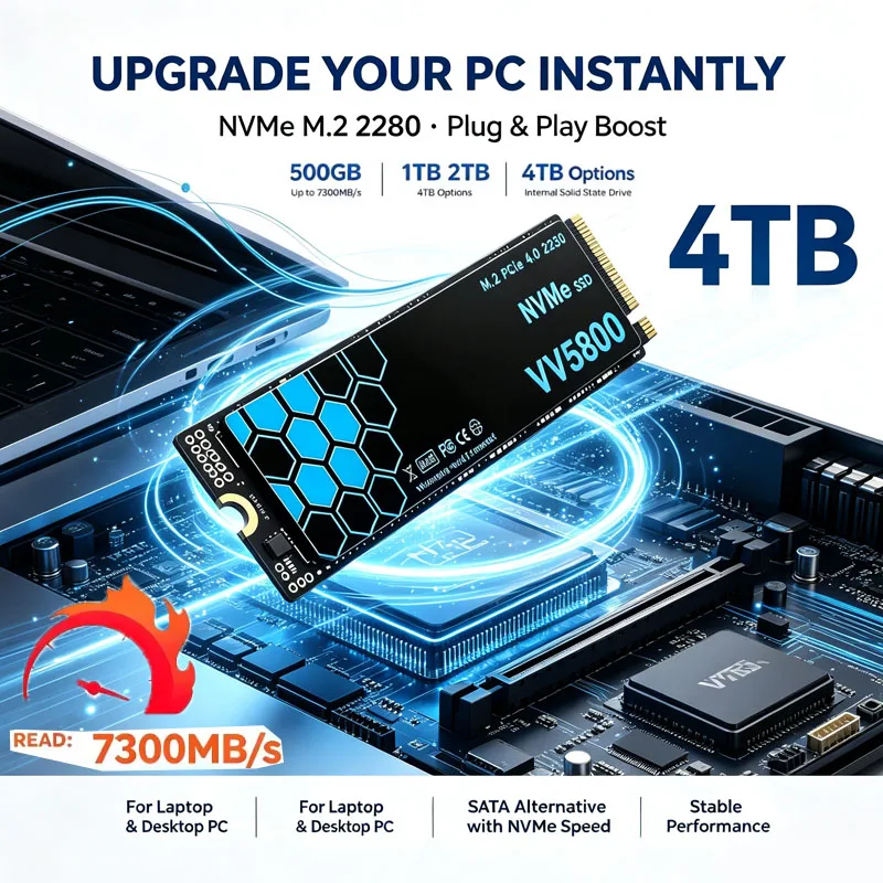 VV5800 SSD NVMe M.2 7300MB/s D - đánh giá và giá Ssd 500Gb